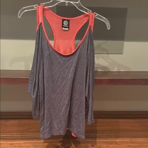 Orange and Gray Backless Top